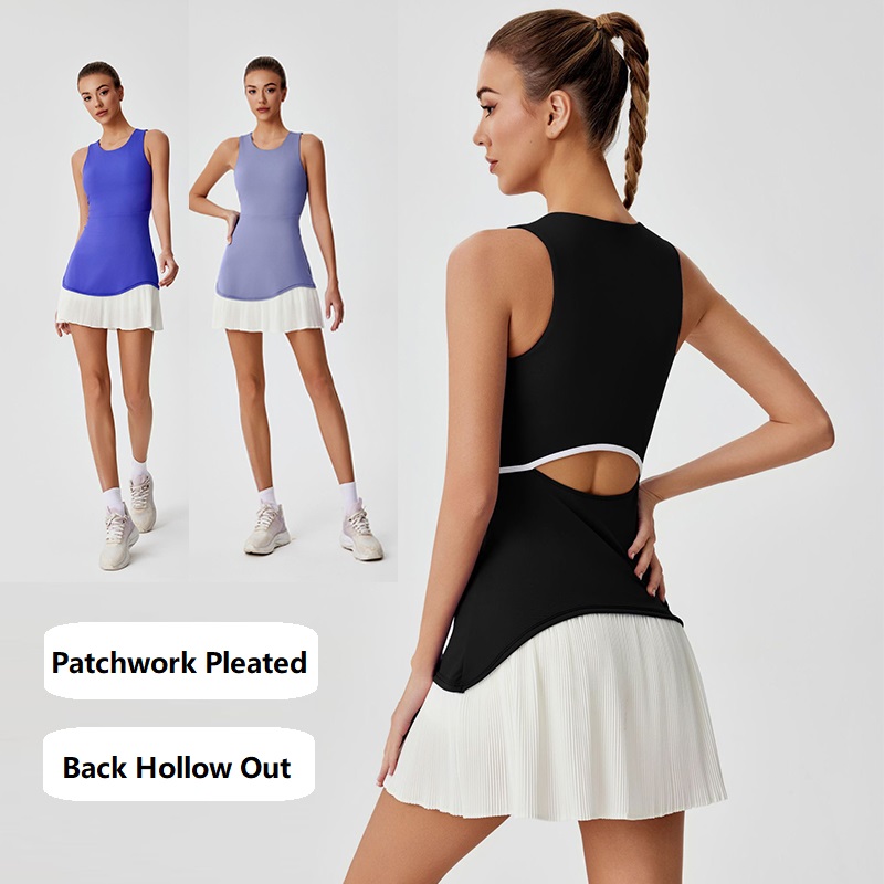 Outdoor Sport Dress - Summer Tennis Dress Hollow Out Backless