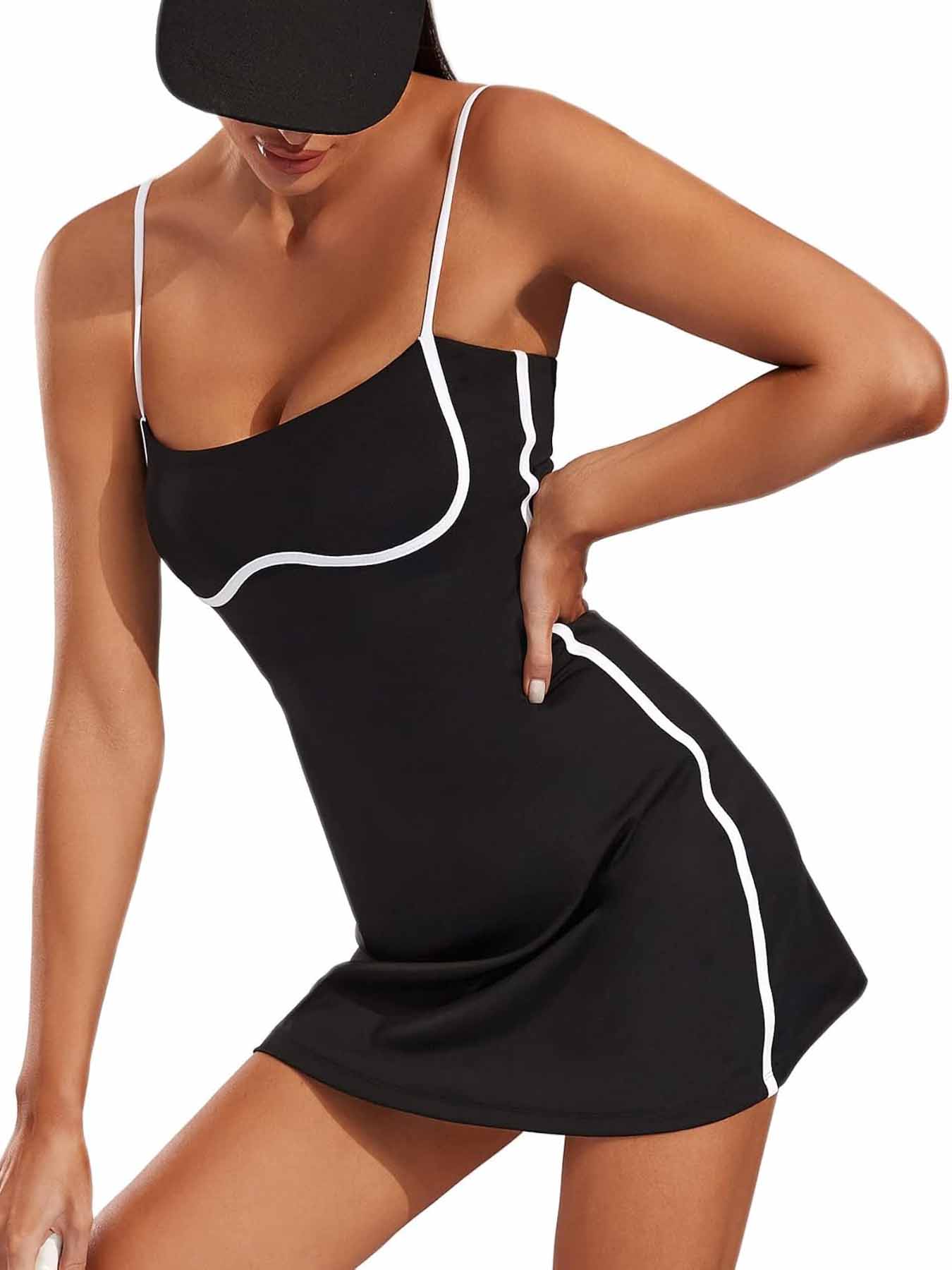 Outdoor Sport Dress - Women's Fitness Tennis Skirt Sleeveless, Suspender