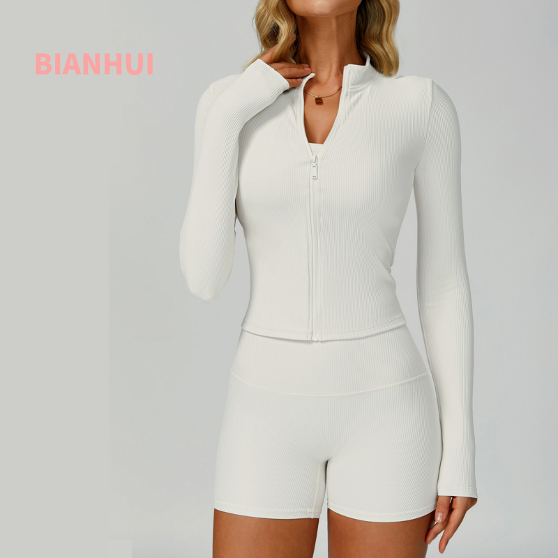 Outdoor Sport Jacket - BIANHUI Threaded Stand Collar Slim Fit