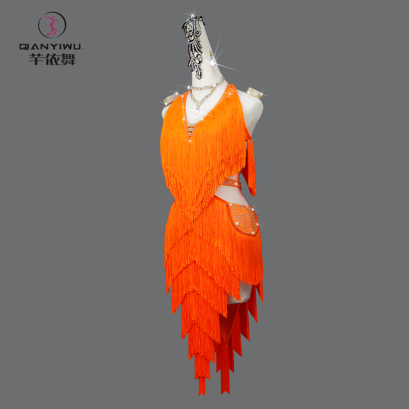 New Latin Dance Tassel Dress W - Outdoor Sport Dress avaliação e preço