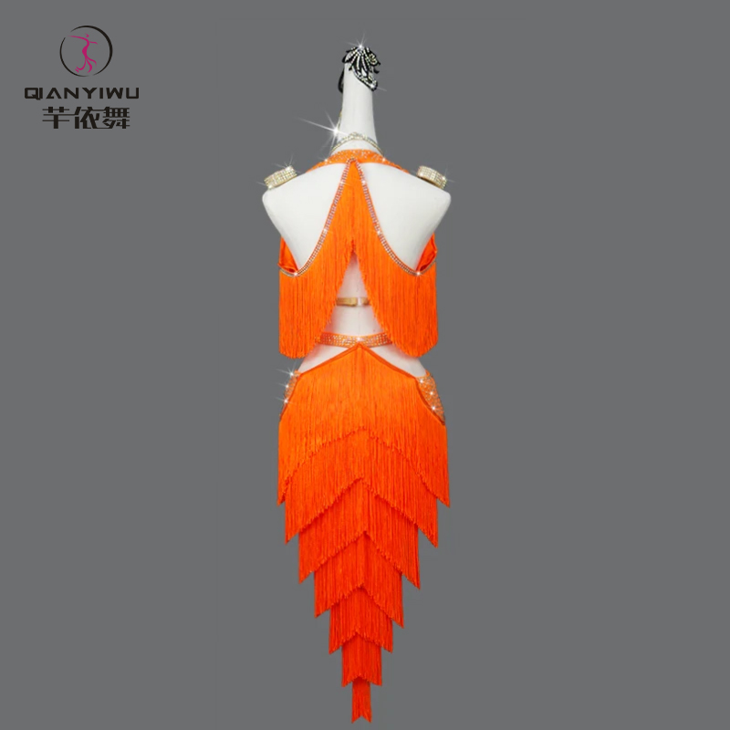 New Latin Dance Tassel Dress W - Outdoor Sport Dress avaliação e preço