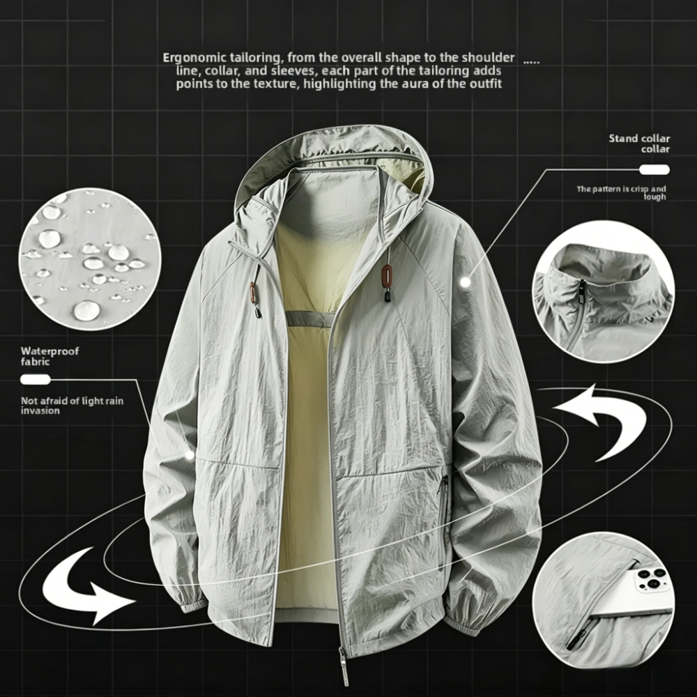 Spring Summer Mens Lightweight - Outdoor Sport Jacket avaliação e preço