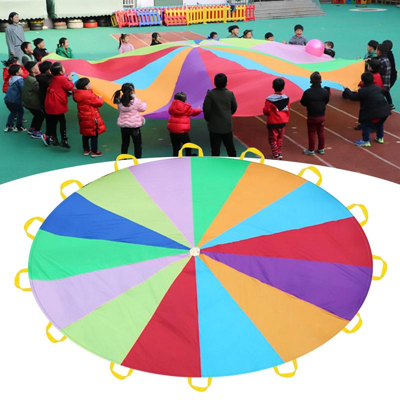 Rainbow Parachute For Kids Spo - Outdoor Sports Umbrella avaliação e preço