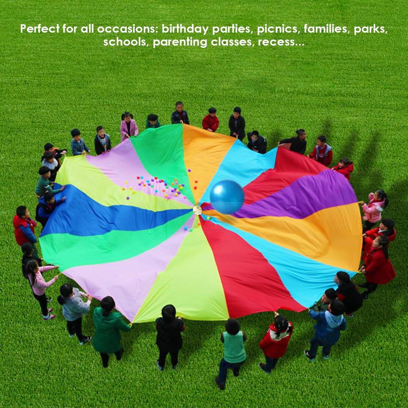 Rainbow Parachute For Kids Spo - Outdoor Sports Umbrella avaliação e preço