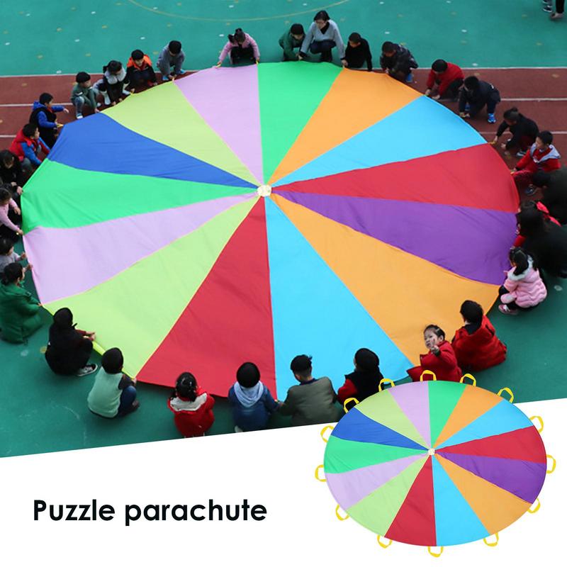 Rainbow Parachute For Kids Spo - Outdoor Sports Umbrella avaliação e preço