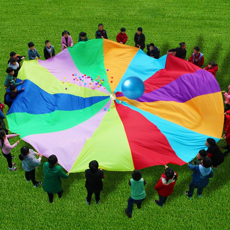 Rainbow Parachute For Kids Spo - Outdoor Sports Umbrella avaliação e preço