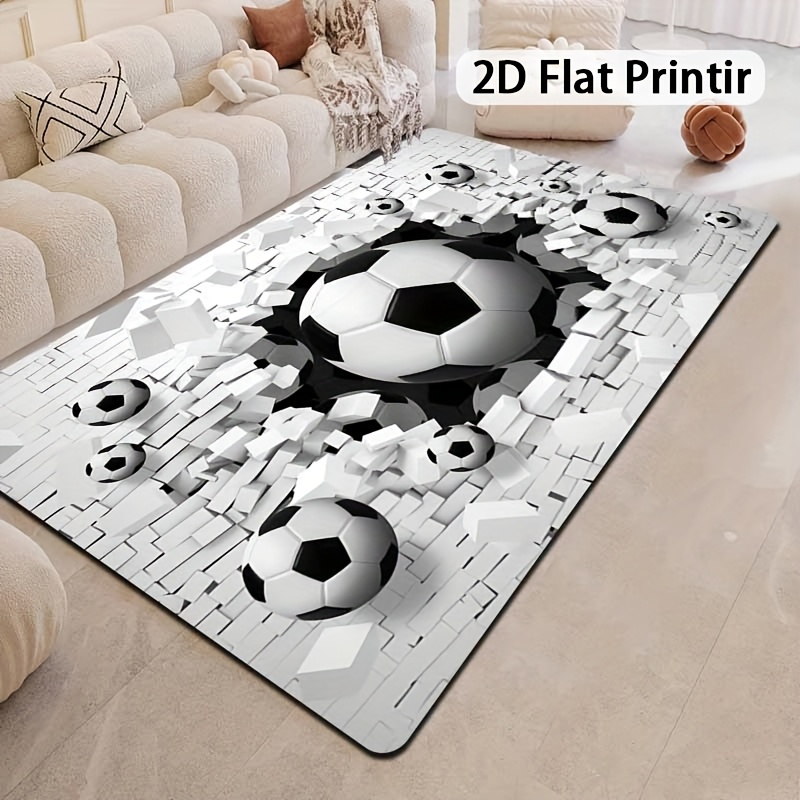 Soccer Ball 3D Effect Rug Flan - Outdoor Sport Area avaliação e preço