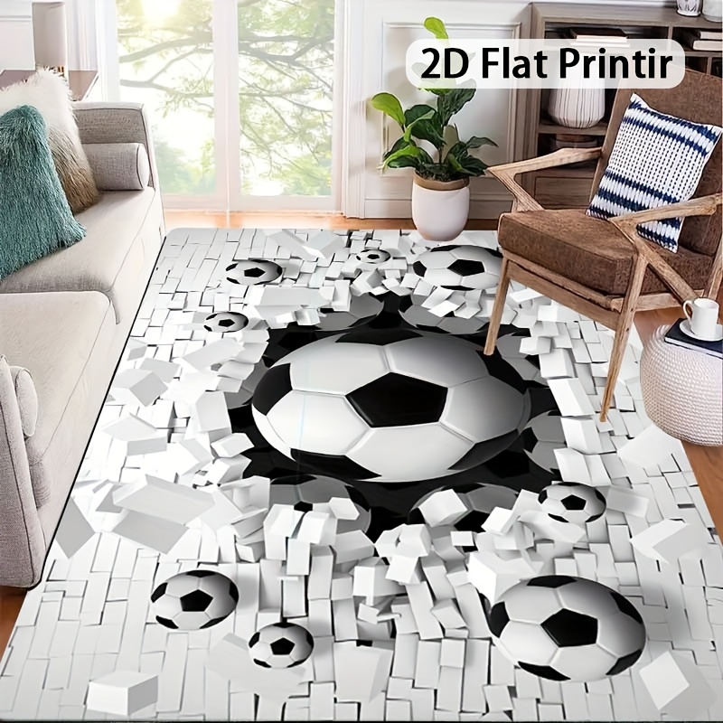 Soccer Ball 3D Effect Rug Flan - Outdoor Sport Area avaliação e preço