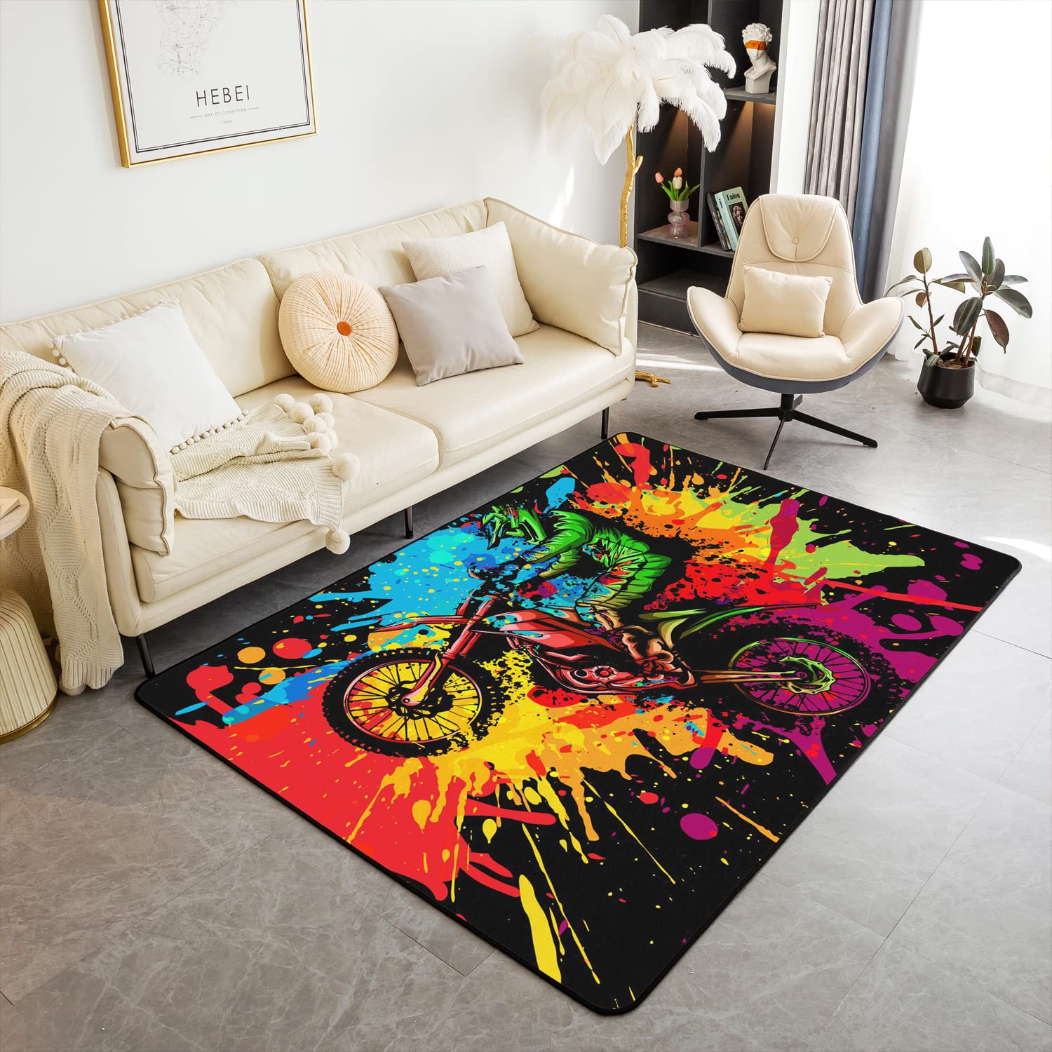 Teen Dirt Bike Area Rug for Li - Outdoor Sport Area avaliação e preço