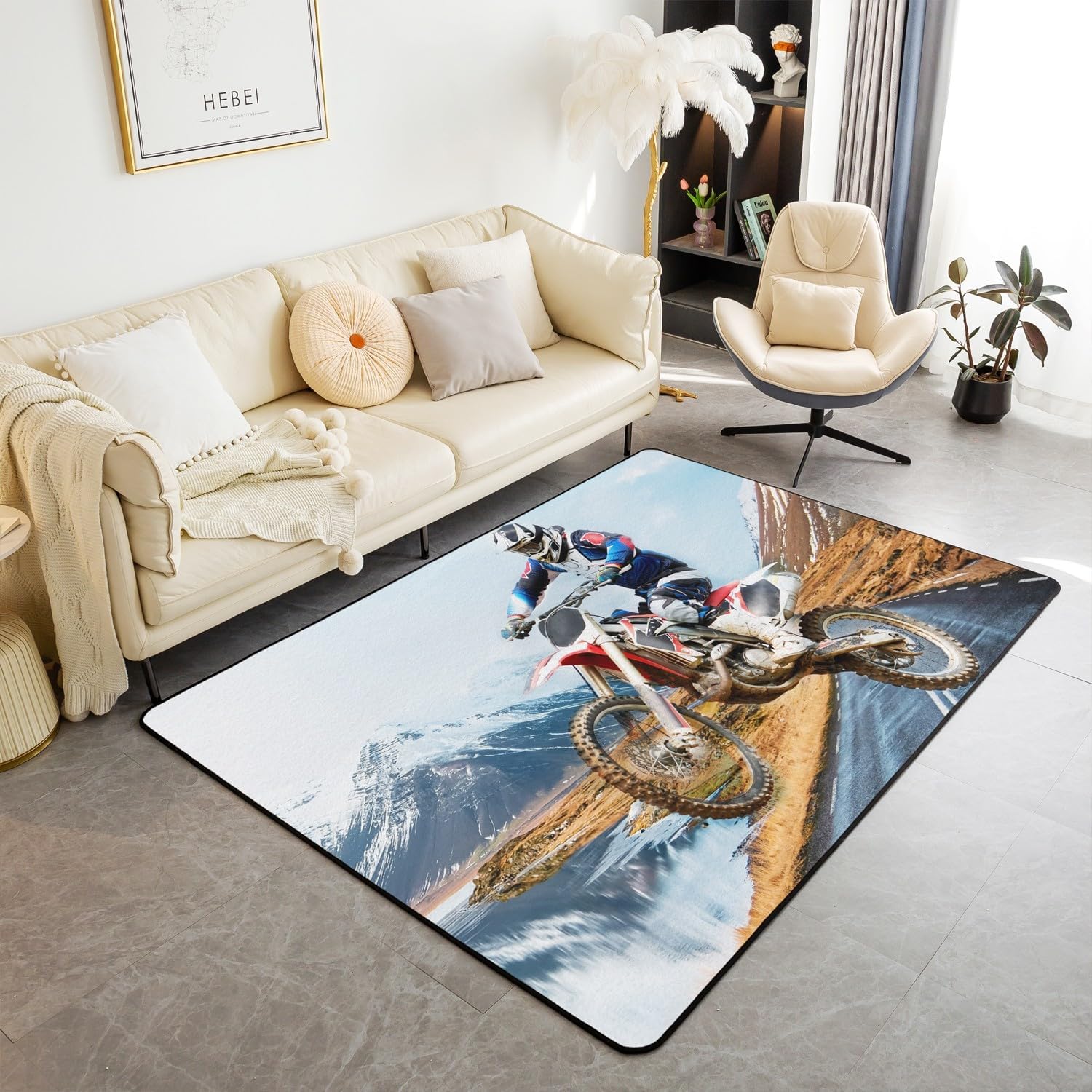 Teen Dirt Bike Area Rug for Li - Outdoor Sport Area avaliação e preço